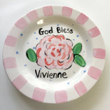 Personalized Birth Announcement Plate - Pink