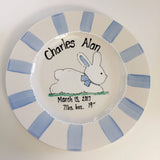 Personalized Birth Announcement Plate - Pink