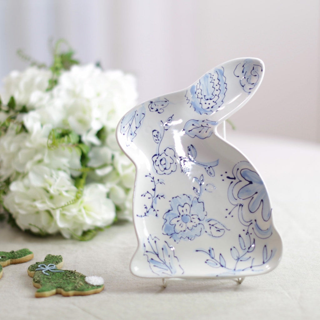 Bunny Shaped Easter Chinoiserie Dish