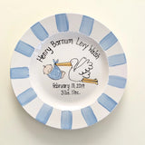 Personalized Birth Announcement Plate - Pink