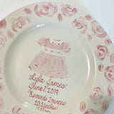Personalized Birth Announcement Plate - Baby Girl