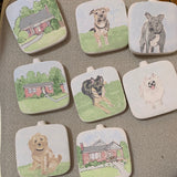 Custom Square Illustrated Home or Pet Ornament