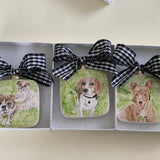 Custom Square Illustrated Home or Pet Ornament